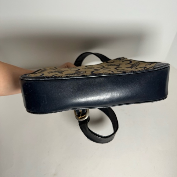 Celine Vintage Canvas Leather Crossbody Bag Purse - Picture 7 of 12